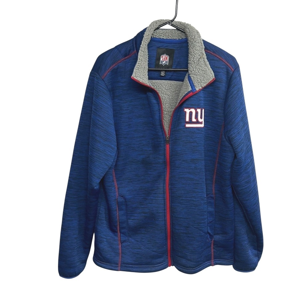 New York Giants NFL G-III Sherpa Lined Full Zip Jacket Mens Large Blue Football